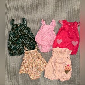 Carters Romper Bundle Summer Baby Girl